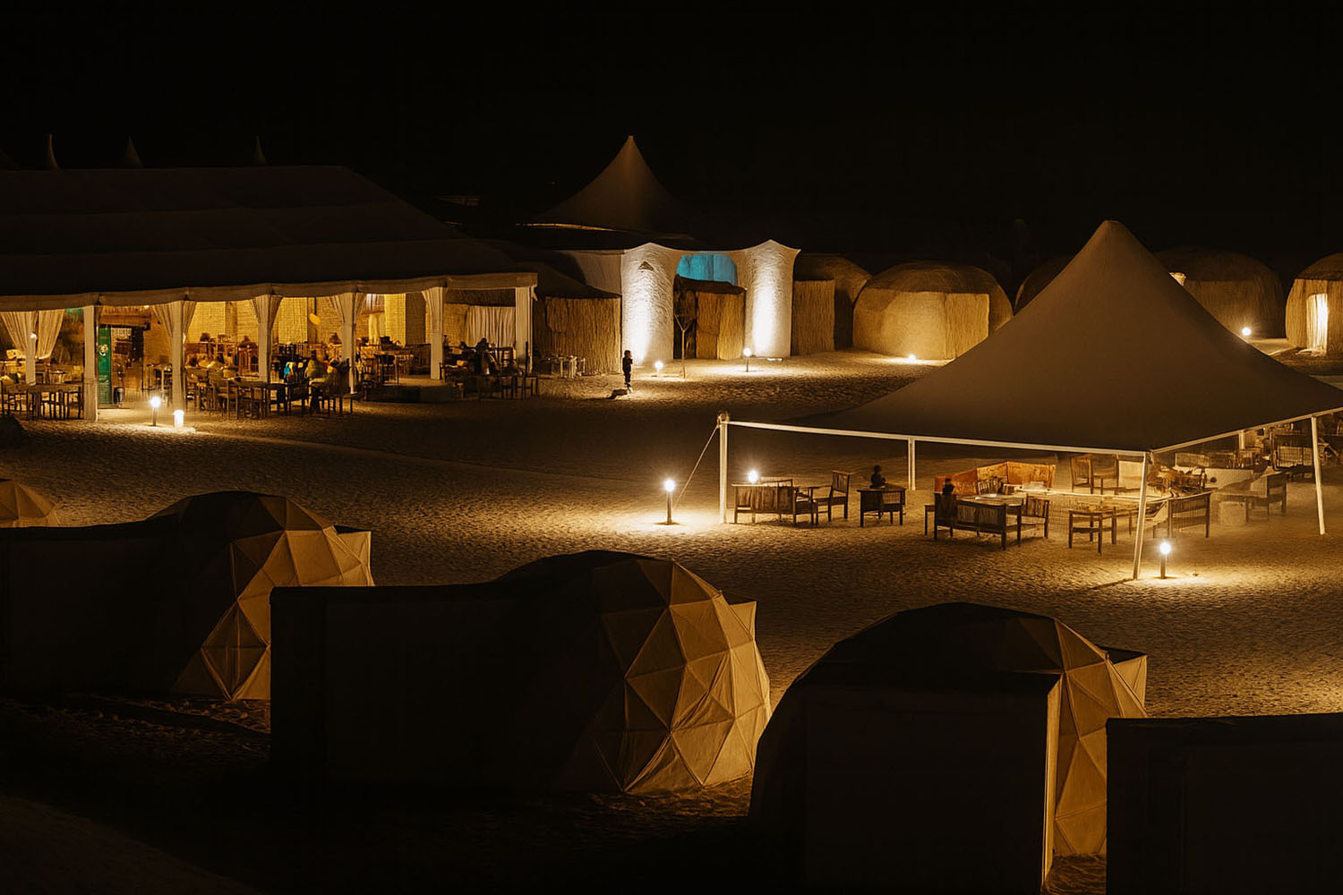 Overnight desert camping with BBQ